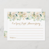 Gouden en witte bloem bruiloft tijd Capsule Kaarte Briefkaart (Voorkant / Achterkant)