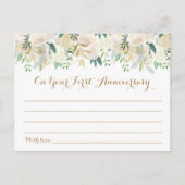 Gouden en witte bloem bruiloft tijd Capsule Kaarte Briefkaart (Voorkant)