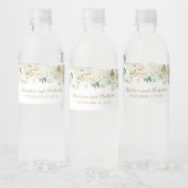 Gouden en Witte Bloem Bruiloft Water Fles Labels Waterfles Etiket (Flessen)