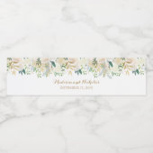 Gouden en Witte Bloem Bruiloft Water Fles Labels Waterfles Etiket (Enkel label)