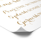 Gouden en Witte Bloem Mimosa Bar Bord Poster (Hoek)