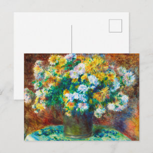 Gouden en Witte Bloemen Boeket Impressionistische Briefkaart