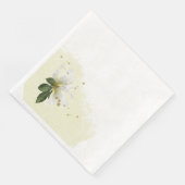 gouden en witte bloemen groene bladeren bruiloft servet (Hoek)