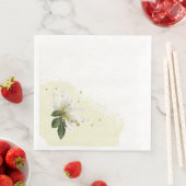 gouden en witte bloemen groene bladeren bruiloft servet (Insitu)