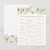 Gouden en witte bloemen huwelijksadvies Kaarten (Voorkant / Achterkant)