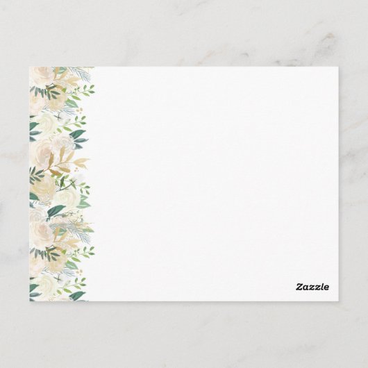 Gouden en witte bloemen huwelijksadvies Kaarten (Achterkant)