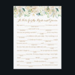 Gouden en witte bloemen huwelijksadvies Kaarten<br><div class="desc">Onze faux gouden folie en witte bloem fill-in-the-blank advies kaarten zijn een leuke activiteit om een bruiloft receptie of vrijgezellenfeest te hebben. U kunt de koptekst wijzigen als u dat wilt met de tool "Deze sjabloon personaliseren" van Zazzle. Zorg ervoor dat u onze grote selectie van coördinerende items bekijkt door...</div>