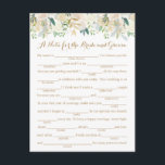 Gouden en witte bloemen huwelijksadvies Kaarten<br><div class="desc">Onze faux gouden folie en witte bloem fill-in-the-blank advies kaarten zijn een leuke activiteit om een bruiloft receptie of vrijgezellenfeest te hebben. U kunt de koptekst wijzigen als u dat wilt met de tool "Deze sjabloon personaliseren" van Zazzle. Zorg ervoor dat u onze grote selectie van coördinerende items bekijkt door...</div>