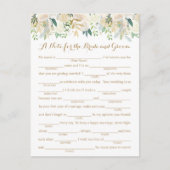 Gouden en witte bloemen huwelijksadvies Kaarten (Voorkant)