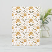 Gouden en Witte Bloemen naadloos patroon Kaart (Staand voorkant)