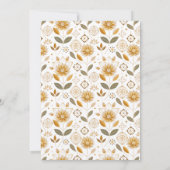 Gouden en Witte Bloemen naadloos patroon Kaart (Achterkant)