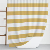 Gouden en witte brede strepen douchegordijn