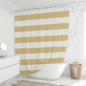 Gouden en witte brede strepen douchegordijn