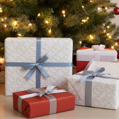 Gouden en witte bruid en bruidegom Monogrammed Cadeaupapier