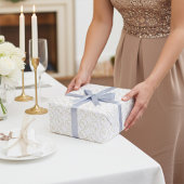 Gouden en witte bruid en bruidegom Monogrammed Cadeaupapier