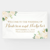 Gouden en witte bruine bruiloft Banner Decoratie (Horizontaal)