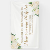 Gouden en witte bruine bruiloft Banner Decoratie (Verticaal)