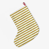 Gouden en witte chique strepen grote kerstsok (Achterkant (Hangend))