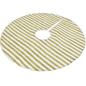 Gouden en witte chique strepen kerstboom rok (Gekanteld)