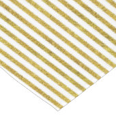 Gouden en witte chique strepen lange tafelloper (Hoek)