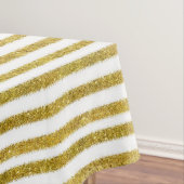 Gouden en witte chique strepen tafelkleed (Voorbeeld)