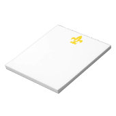Gouden en witte Fleur de Lis-monogram Notitieblok (Linkerzijde)