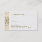 Gouden en witte Floral Paisley Wedding Planner Visitekaartje (Achterkant)