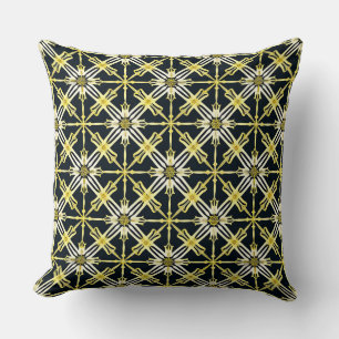 Gouden en witte geometrische patroonontwerp kussen