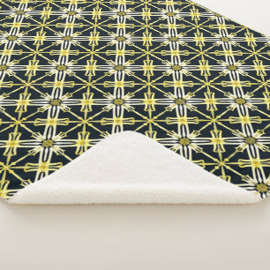 Gouden en witte geometrische patroonontwerp sherpa deken