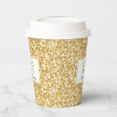 Gouden en witte glitter- Afstuderen papier cup Papieren Bekers (Links)