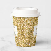 Gouden en witte glitter- Afstuderen papier cup Papieren Bekers (Rechts)