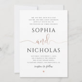 Gouden en witte huwelijksuitnodiging. Eenvoudige u Kaart (Voorkant)