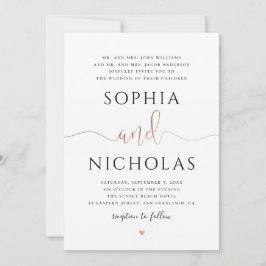 Gouden en witte huwelijksuitnodiging. Eenvoudige u Kaart