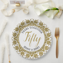 Gouden en Witte Jubileum Papieren Bord