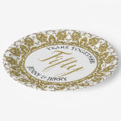 Gouden en Witte Jubileum Papieren Bord (Gekanteld)