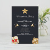 Gouden en witte kerst decor kaart (Staand voorkant)