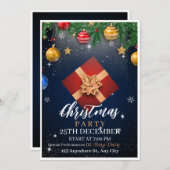 Gouden en witte kerst feest flyer uitnodiging (Voorkant / Achterkant)