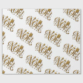 Gouden en witte kerst Noel Cadeaupapier (Vlak)