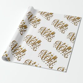 Gouden en witte kerst Noel Cadeaupapier