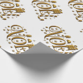 Gouden en witte kerst Noel Cadeaupapier (Hoek)