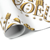 Gouden en witte kerst Noel Cadeaupapier (Rol Hoek)
