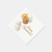 Gouden en Witte Kerstballen Aangepaste Tekst Servet (Hoek)