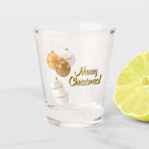 Gouden en Witte Kerstballen Aangepaste Tekst