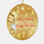 Gouden en witte kerstballen keramisch ornament (Links)