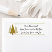Gouden en Witte Kerstbomen Label (Insitu)