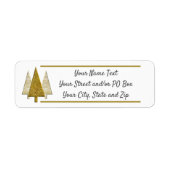 Gouden en Witte Kerstbomen Label (Voorkant)