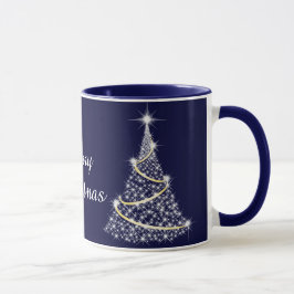 Gouden en witte kerstboom vakantie mok