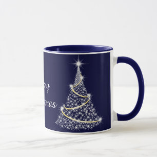 Gouden en witte kerstboom vakantie mok