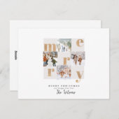 Gouden en witte kerstkaart (Voorkant / Achterkant)