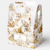 Gouden en witte kerstsymbolen bedankdoosjes (Geopend)